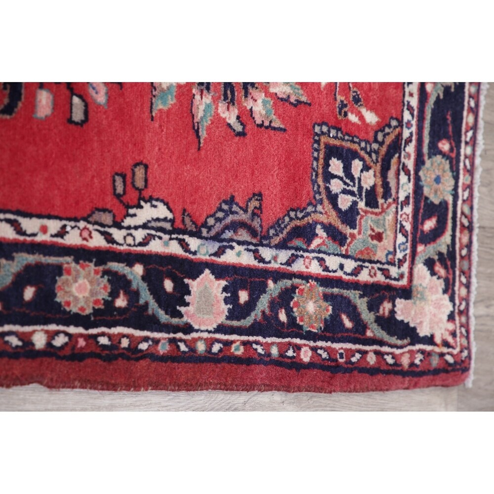 Vintage Lilian Oriental Hand Knotted Wool Persian Rug - 9'8" x 3'9" Runner