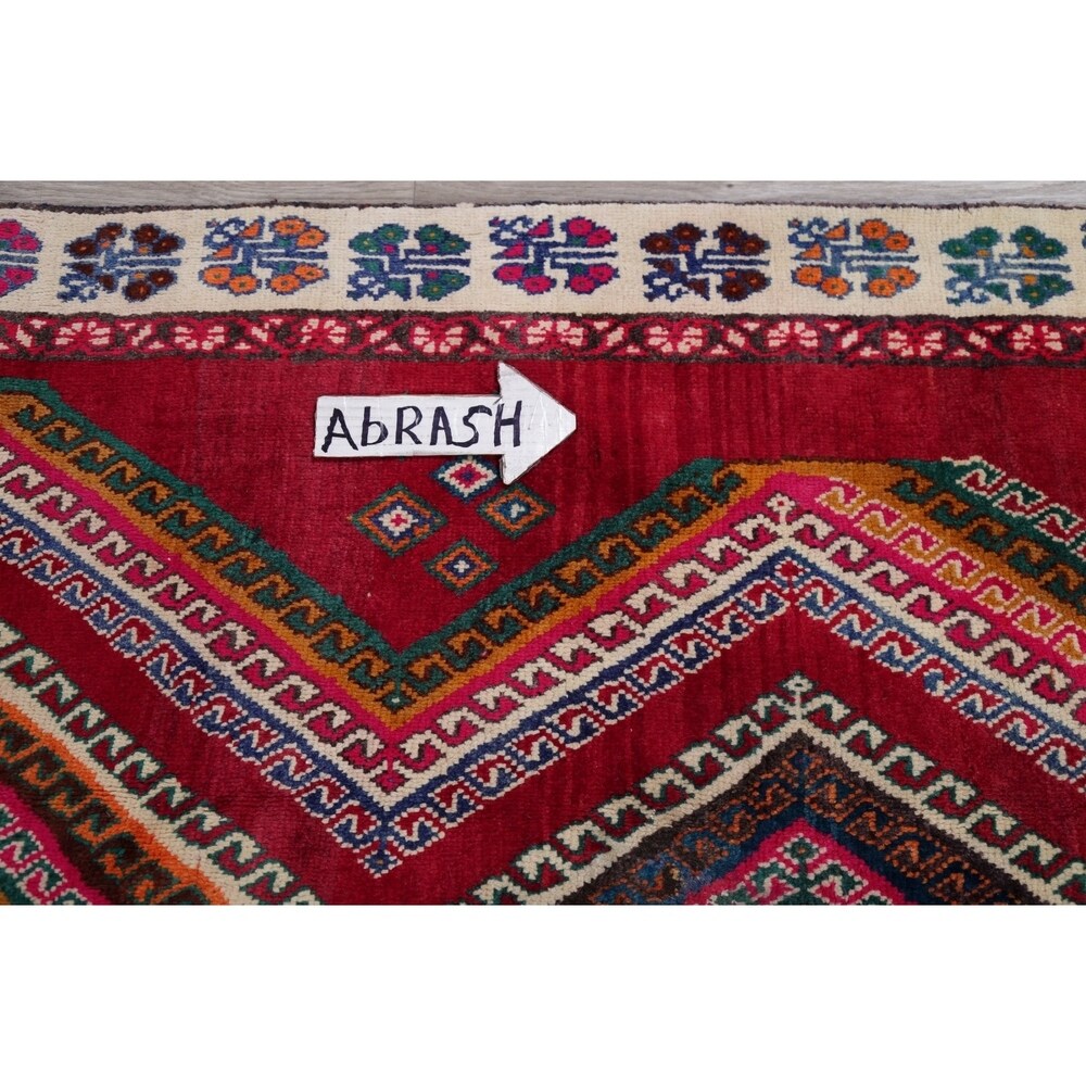Vintage Lori Geometric Hand-Knotted Wool Persian Oriental Rug - 7'9" x 4'2" Runner
