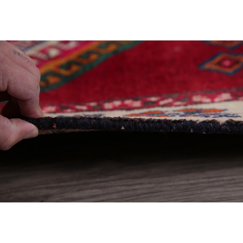 Vintage Lori Geometric Hand-Knotted Wool Persian Oriental Rug - 7'9" x 4'2" Runner