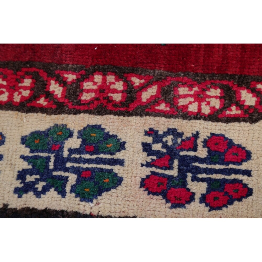 Vintage Lori Geometric Hand-Knotted Wool Persian Oriental Rug - 7'9" x 4'2" Runner