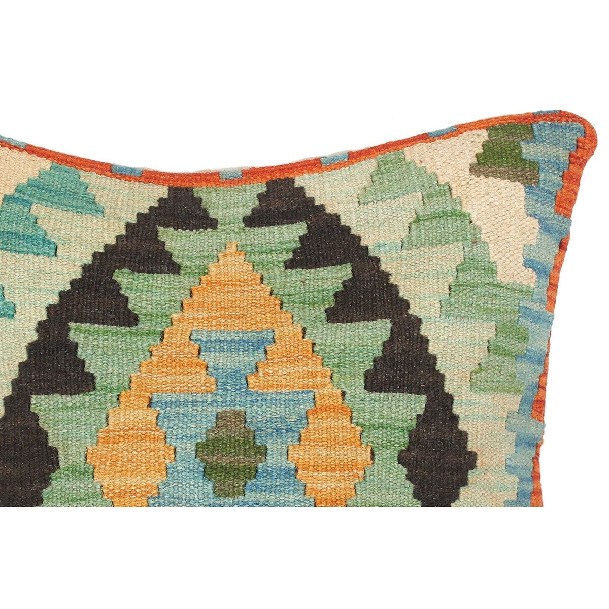 Vintage Mackenzi Hand-Woven Turkish Kilim Throw Pillow 16 in. x 16 in.