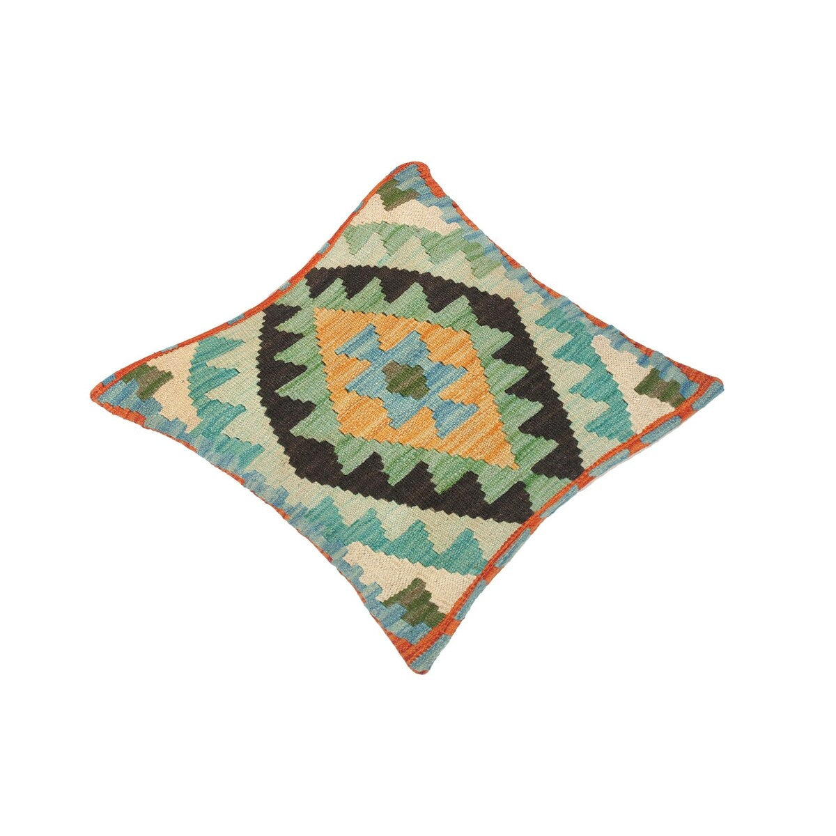 Vintage Mackenzi Hand-Woven Turkish Kilim Throw Pillow 16 in. x 16 in.