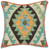 Vintage Mackenzi Hand-Woven Turkish Kilim Throw Pillow 16 in. x 16 in.