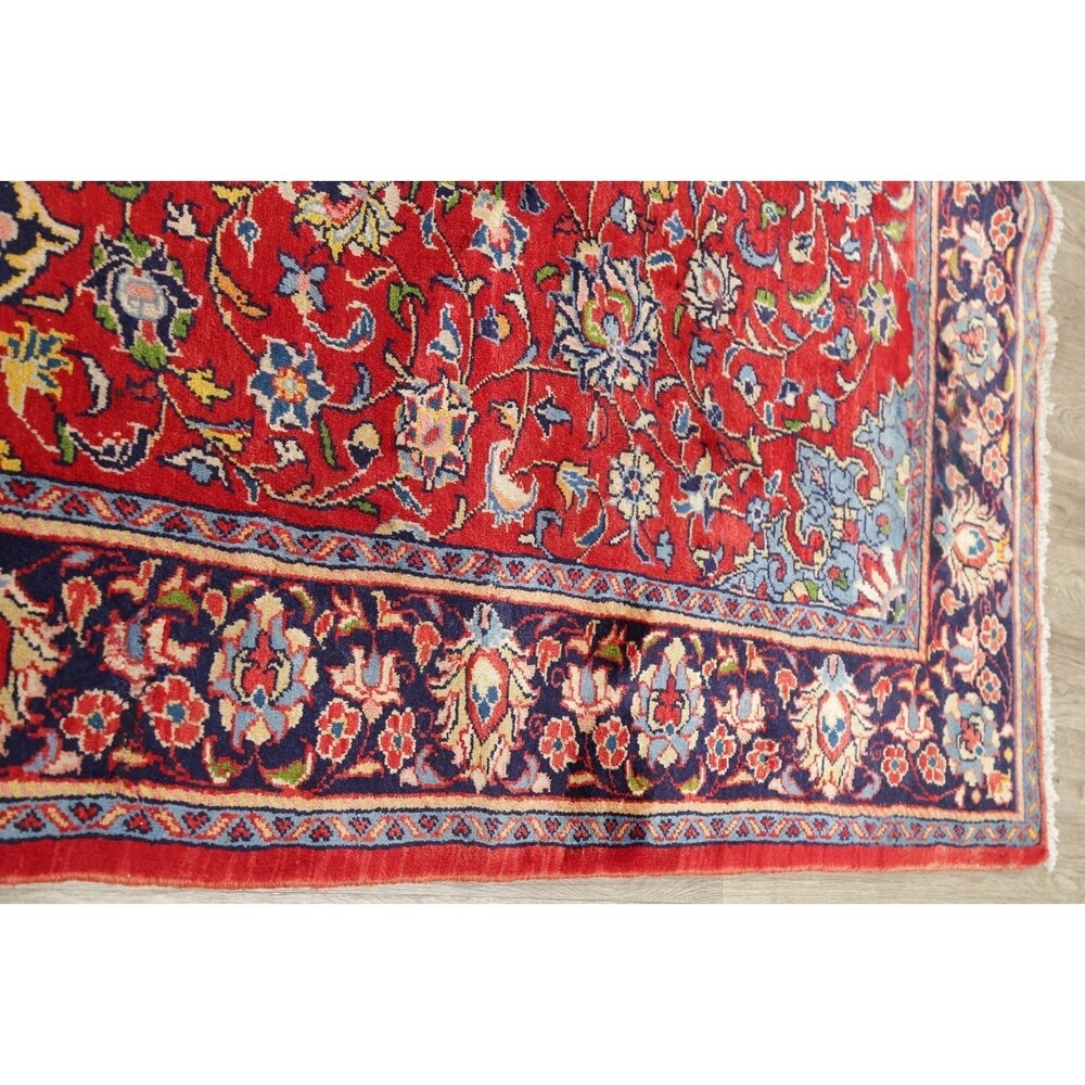 Vintage Mahal Medallion Oriental Hand Knotted Wool Persian Area Rug - 10'11" x 7'11"