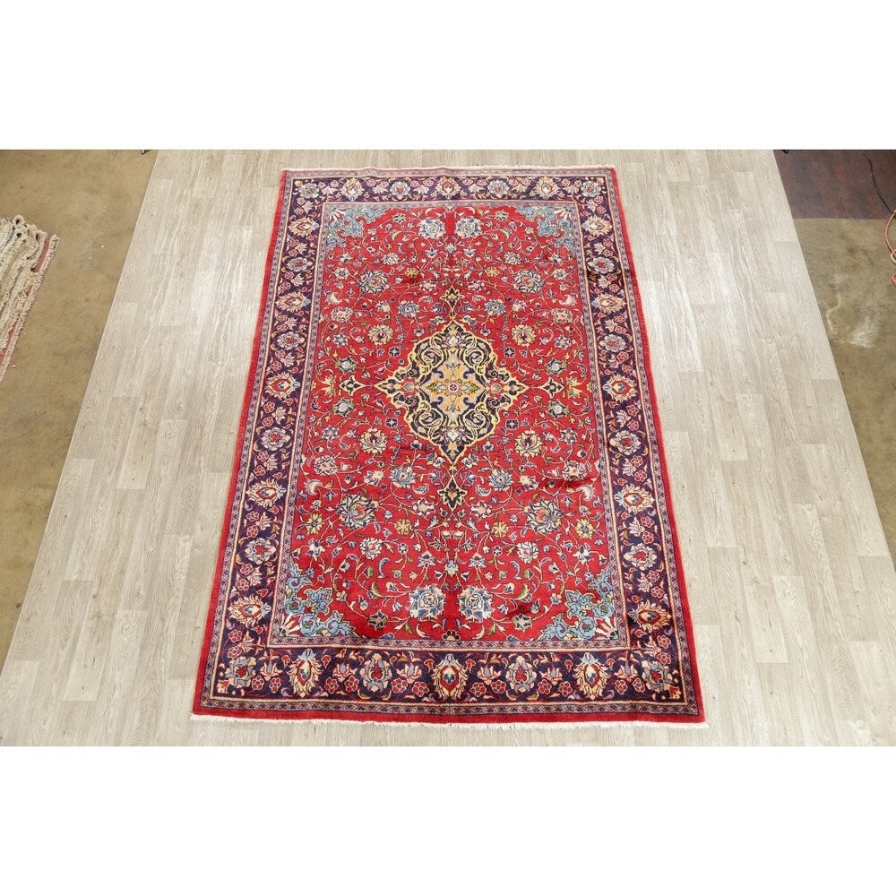 Vintage Mahal Medallion Oriental Hand Knotted Wool Persian Area Rug - 10'11" x 7'11"