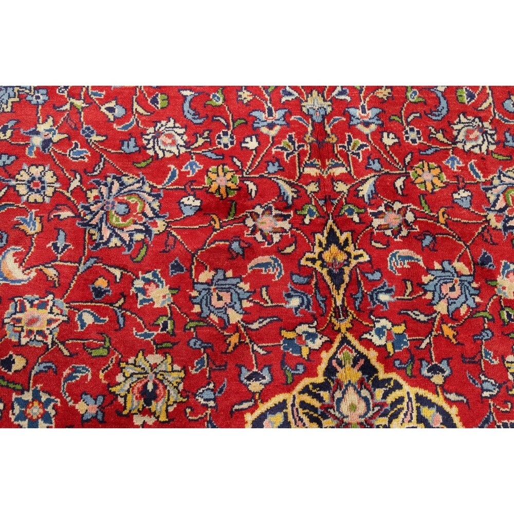 Vintage Mahal Medallion Oriental Hand Knotted Wool Persian Area Rug - 10'11" x 7'11"