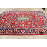 Vintage Mahal Medallion Oriental Hand Knotted Wool Persian Area Rug - 10'11" x 7'11"