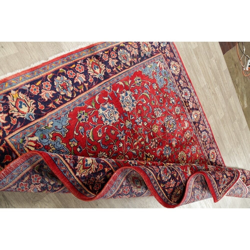 Vintage Mahal Medallion Oriental Hand Knotted Wool Persian Area Rug - 10'11" x 7'11"