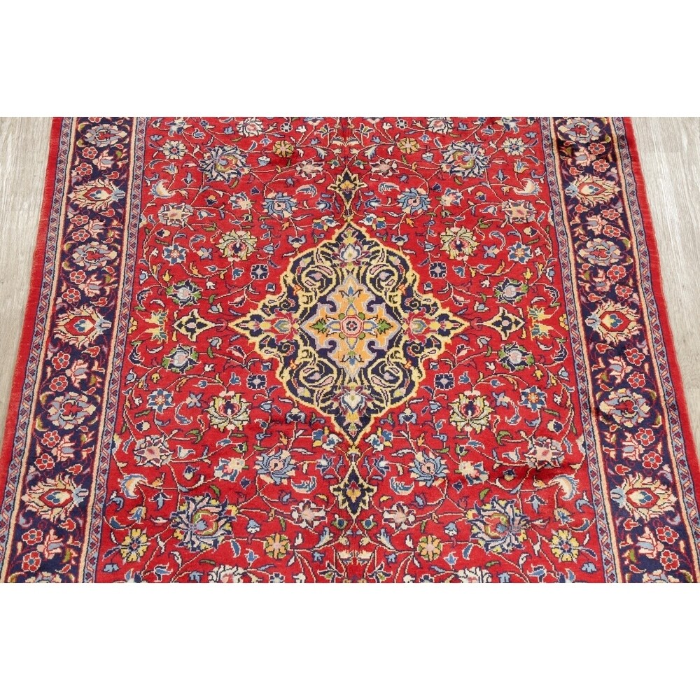 Vintage Mahal Medallion Oriental Hand Knotted Wool Persian Area Rug - 10'11" x 7'11"