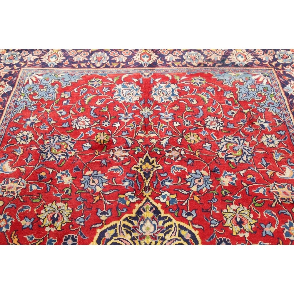 Vintage Mahal Medallion Oriental Hand Knotted Wool Persian Area Rug - 10'11" x 7'11"