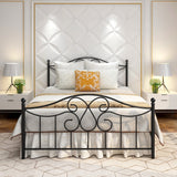 Vintage Metal Bed Frame with Headboard and Footboard,Easy Assembly