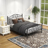 Vintage Metal Bed Frame with Headboard and Footboard,Easy Assembly