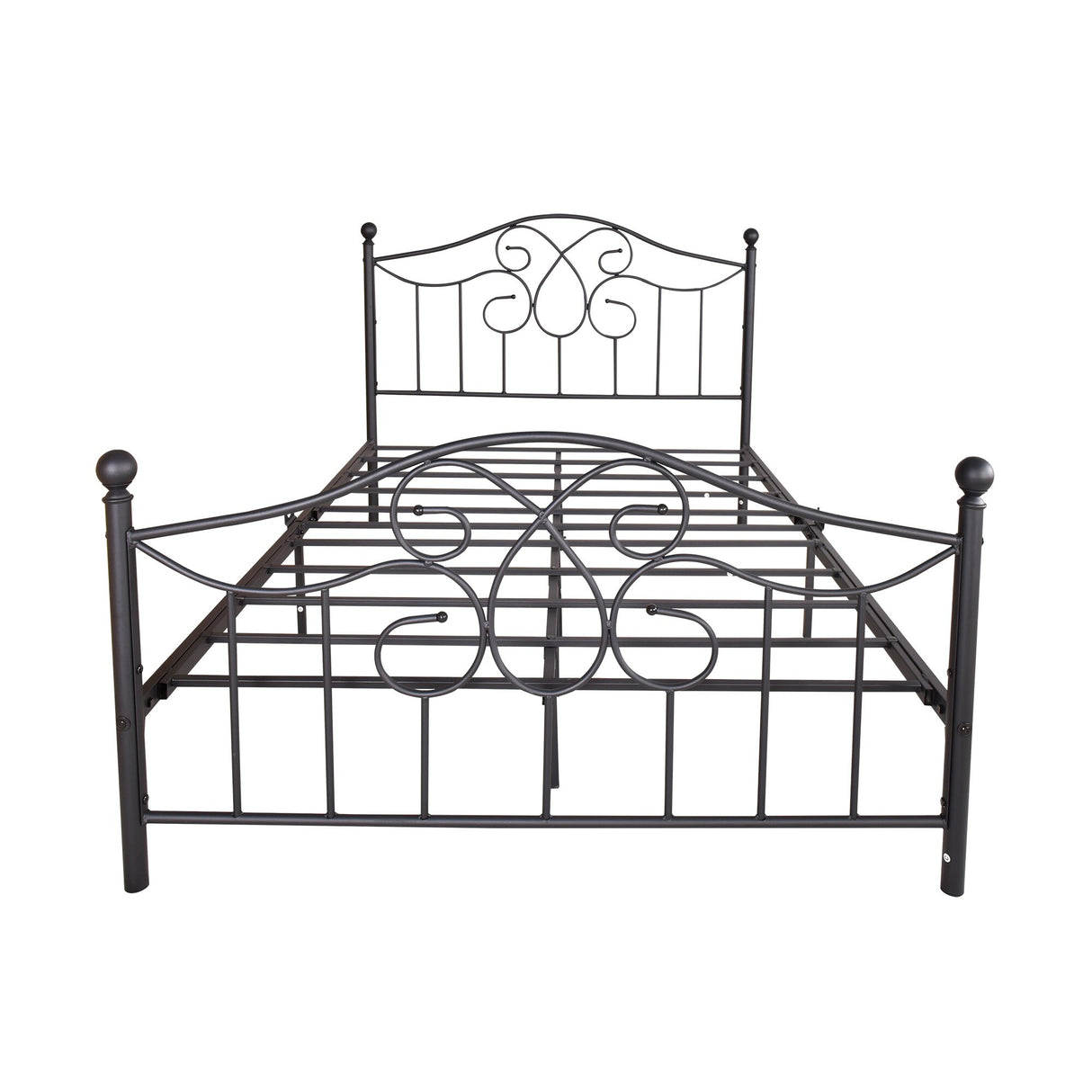 Vintage Metal Bed Frame with Headboard and Footboard,Easy Assembly