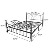 Vintage Metal Bed Frame with Headboard and Footboard,Easy Assembly