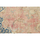 Vintage Muted Distressed Medallion Hand Knotted Persian Area Rug - 12'5" x 9'9"