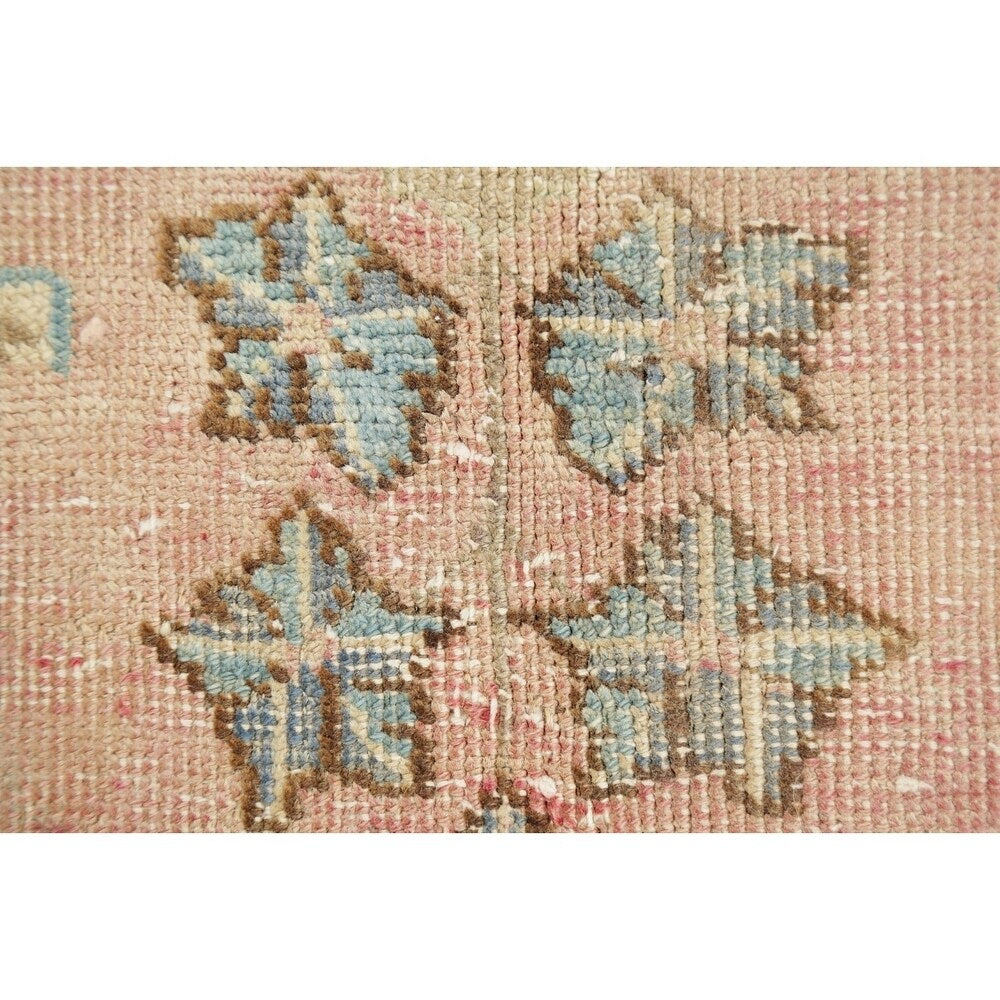 Vintage Muted Distressed Medallion Hand Knotted Persian Area Rug - 12'5" x 9'9"