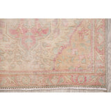 Vintage Muted Distressed Tabriz Medallion Handmade Persian Area Rug - 4'5" x 2'10"