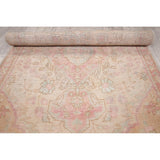 Vintage Muted Distressed Tabriz Medallion Handmade Persian Area Rug - 4'5" x 2'10"