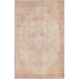 Vintage Muted Distressed Tabriz Medallion Handmade Persian Area Rug - 4'5" x 2'10"