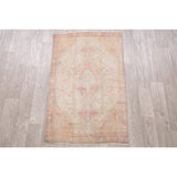 Vintage Muted Distressed Tabriz Medallion Handmade Persian Area Rug - 4'5" x 2'10"