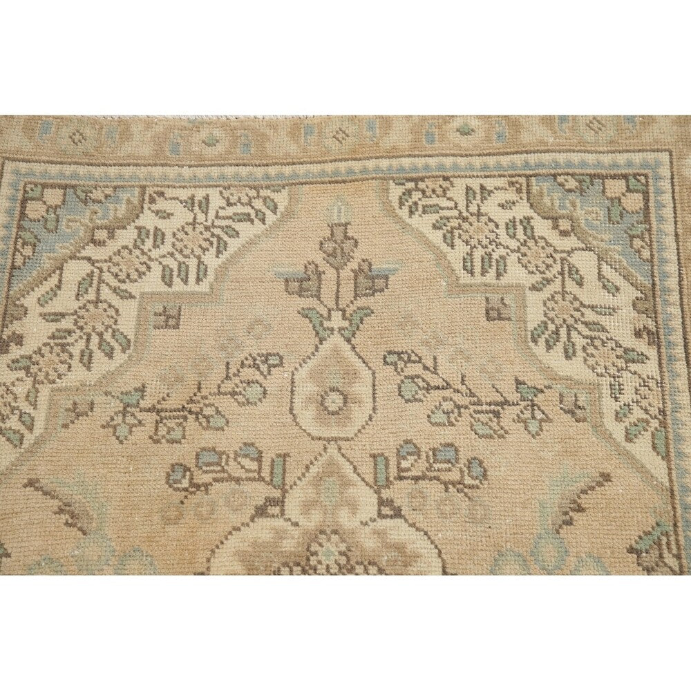 Vintage Muted Tabriz Hand Knotted Wool Distressed Persian Area Rug - 4'9" x 2'11"