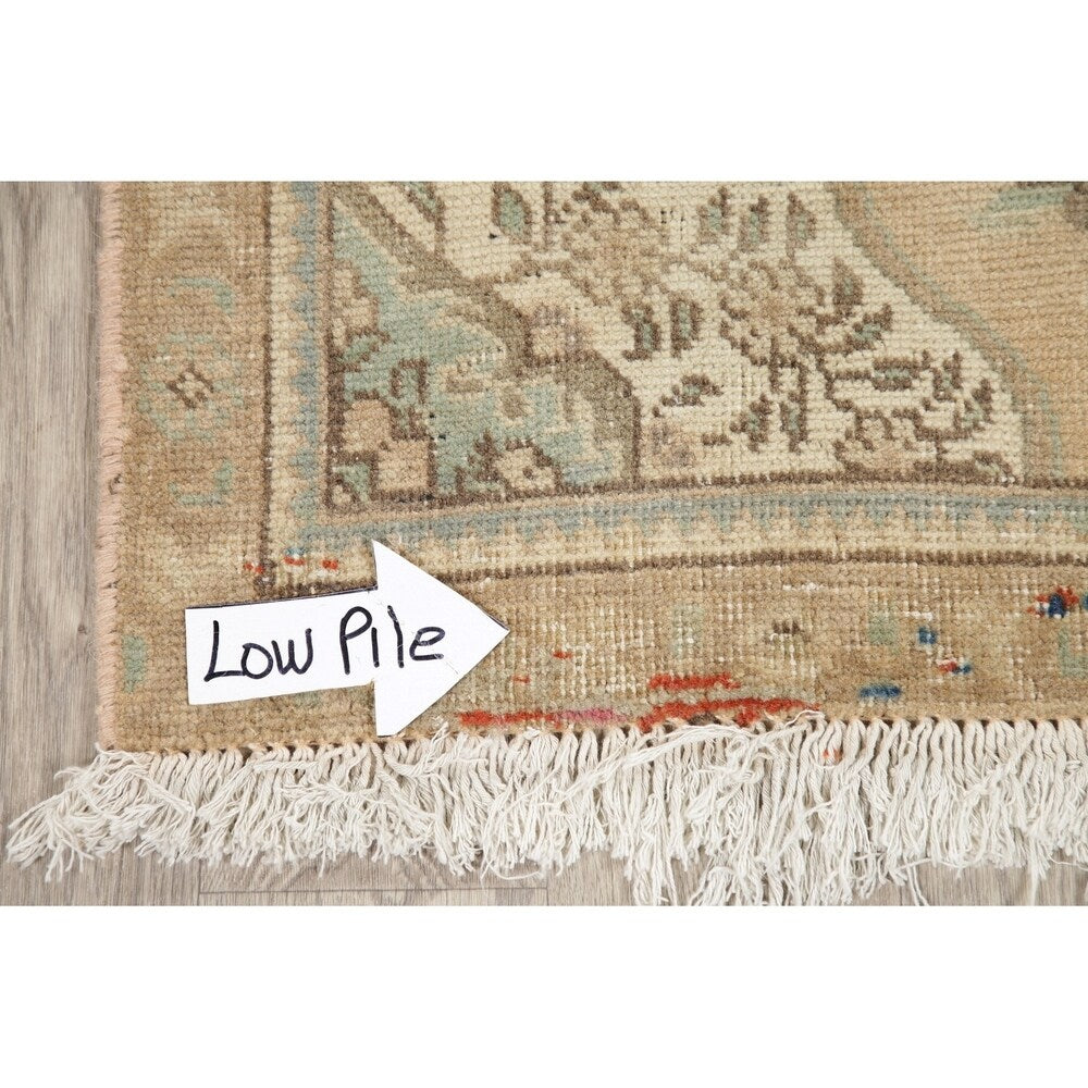 Vintage Muted Tabriz Hand Knotted Wool Distressed Persian Area Rug - 4'9" x 2'11"