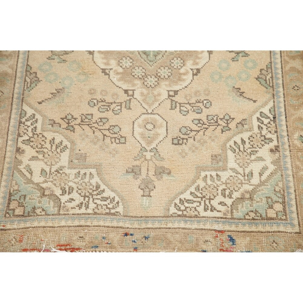 Vintage Muted Tabriz Hand Knotted Wool Distressed Persian Area Rug - 4'9" x 2'11"