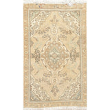 Vintage Muted Tabriz Hand Knotted Wool Distressed Persian Area Rug - 4'9" x 2'11"