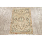 Vintage Muted Tabriz Hand Knotted Wool Distressed Persian Area Rug - 4'9" x 2'11"
