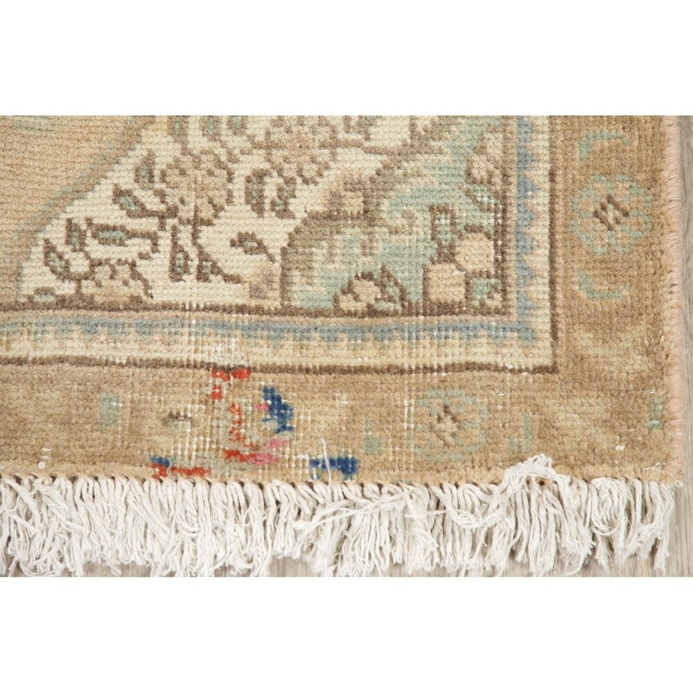 Vintage Muted Tabriz Hand Knotted Wool Distressed Persian Area Rug - 4'9" x 2'11"