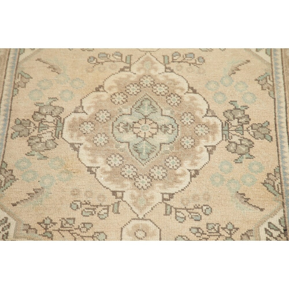 Vintage Muted Tabriz Hand Knotted Wool Distressed Persian Area Rug - 4'9" x 2'11"