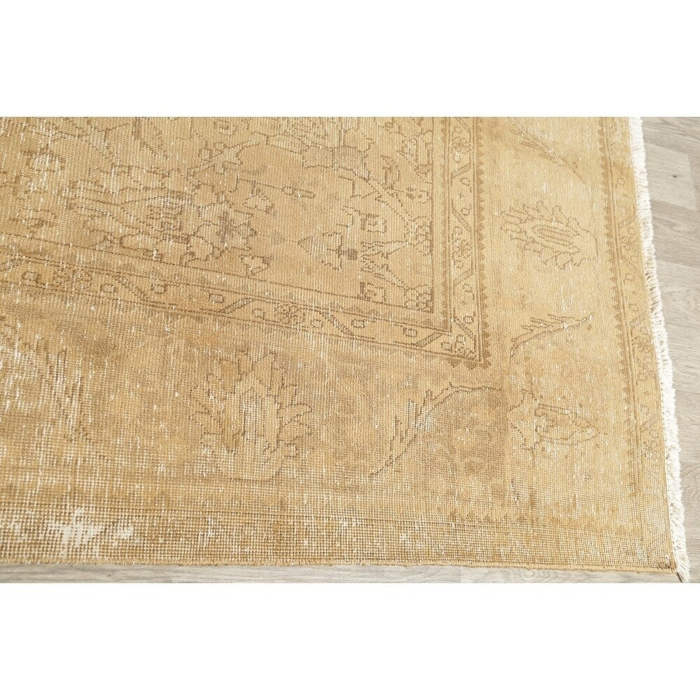 Vintage Muted Tabriz Hand Knotted Wool Persian Distressed Area Rug - 12'3" x 9'8"