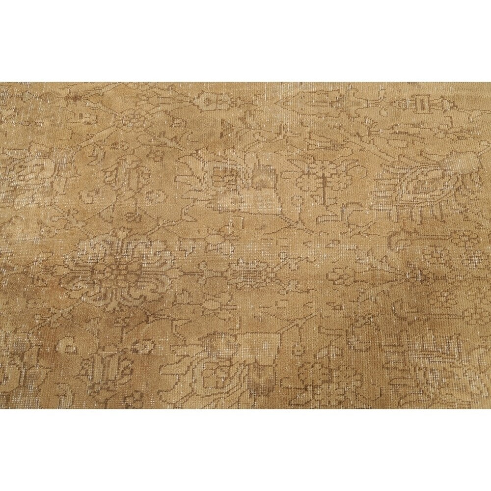 Vintage Muted Tabriz Hand Knotted Wool Persian Distressed Area Rug - 12'3" x 9'8"