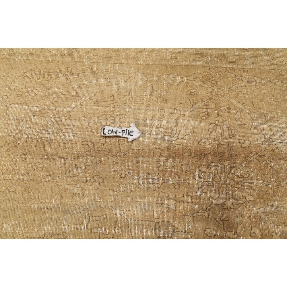 Vintage Muted Tabriz Hand Knotted Wool Persian Distressed Area Rug - 12'3" x 9'8"