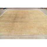 Vintage Muted Tabriz Hand Knotted Wool Persian Distressed Area Rug - 12'3" x 9'8"