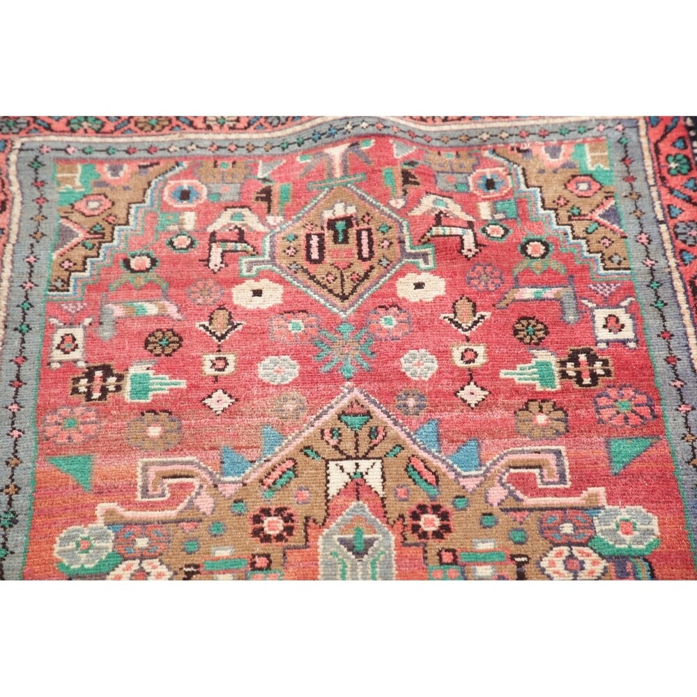 Vintage Oriental Carpet Hand Knotted Hamedan Persian Rug - 8'4" X 2'9" Runner