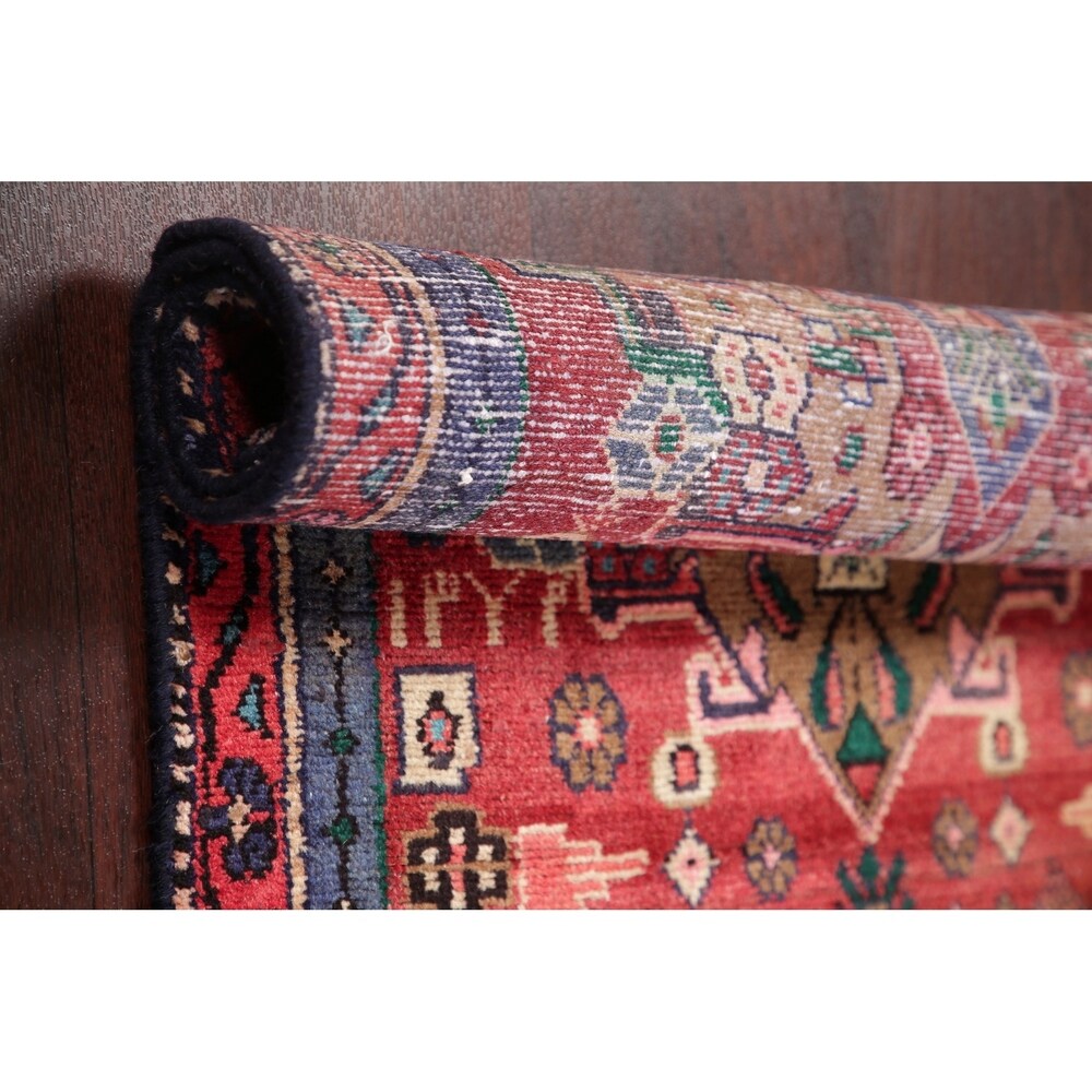 Vintage Oriental Carpet Hand Knotted Hamedan Persian Rug - 8'4" X 2'9" Runner