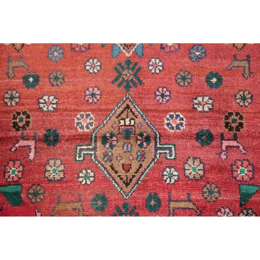 Vintage Oriental Carpet Hand Knotted Hamedan Persian Rug - 8'4" X 2'9" Runner