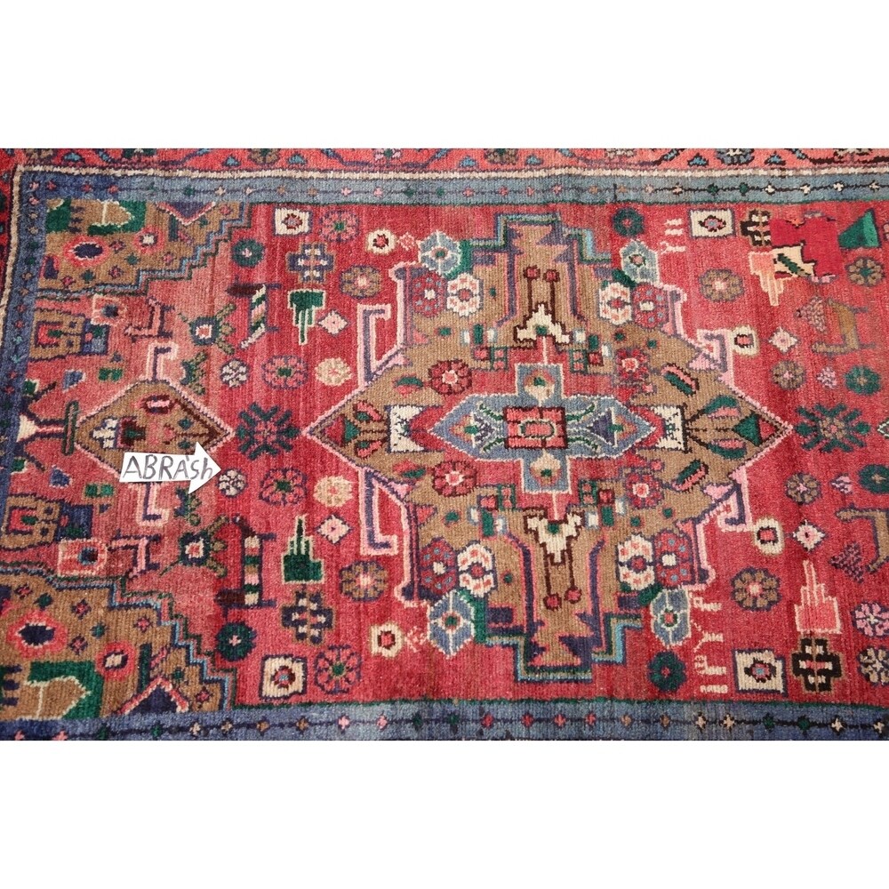 Vintage Oriental Carpet Hand Knotted Hamedan Persian Rug - 8'4" X 2'9" Runner