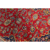 Vintage Oriental Hand Knotted Carpet Medallion Kashan Persian Area Rug - 13'7" X 9'8"