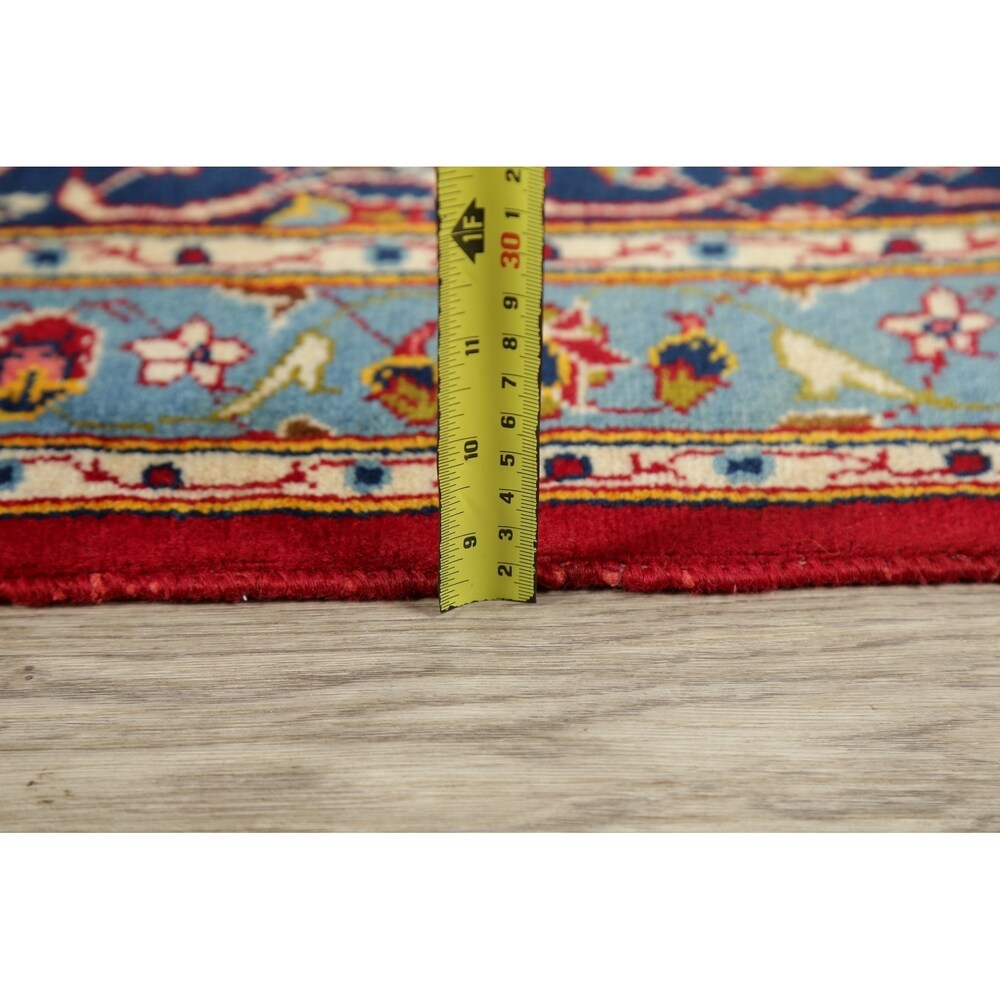 Vintage Oriental Hand Knotted Carpet Medallion Kashan Persian Area Rug - 13'7" X 9'8"