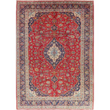 Vintage Oriental Hand Knotted Carpet Medallion Kashan Persian Area Rug - 13'7" X 9'8"