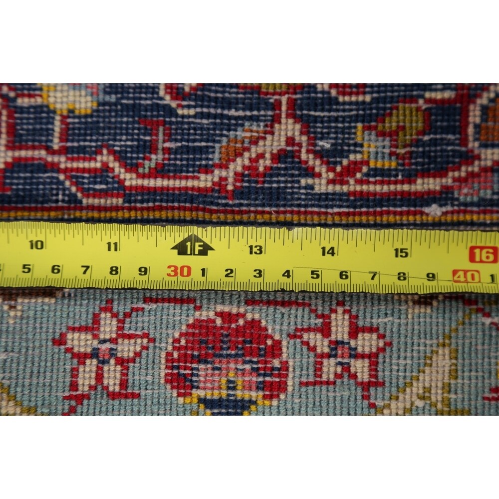 Vintage Oriental Hand Knotted Carpet Medallion Kashan Persian Area Rug - 13'7" X 9'8"