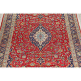 Vintage Oriental Hand Knotted Carpet Medallion Kashan Persian Area Rug - 13'7" X 9'8"