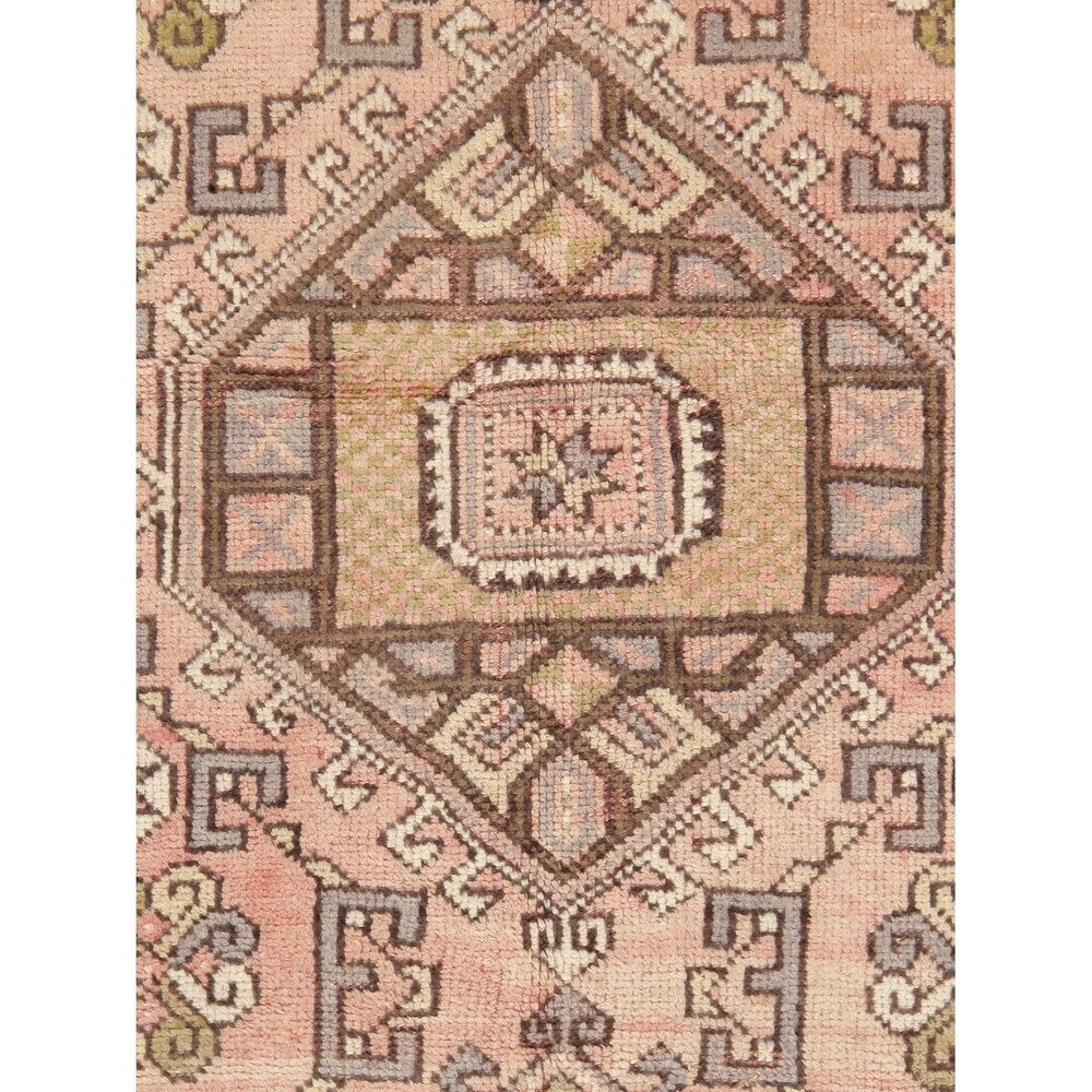 Vintage Oushak Hand-Knotted Salmon/Multi Wool Rug (4' 1" X 6' 0") - 4' x 6'