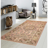 Vintage Oushak Hand-Knotted Salmon/Multi Wool Rug (4' 1" X 6' 0") - 4' x 6'