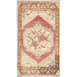 Vintage Oushak Oriental Tribal Hand Knotted Wool Turkish Area Rug - 3'1" x 1'10"
