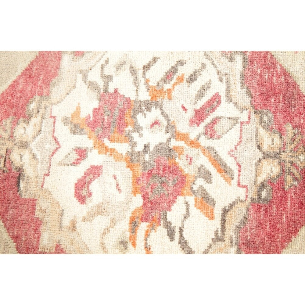Vintage Oushak Oriental Tribal Hand Knotted Wool Turkish Area Rug - 3'1" x 1'10"