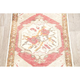 Vintage Oushak Oriental Tribal Hand Knotted Wool Turkish Area Rug - 3'1" x 1'10"