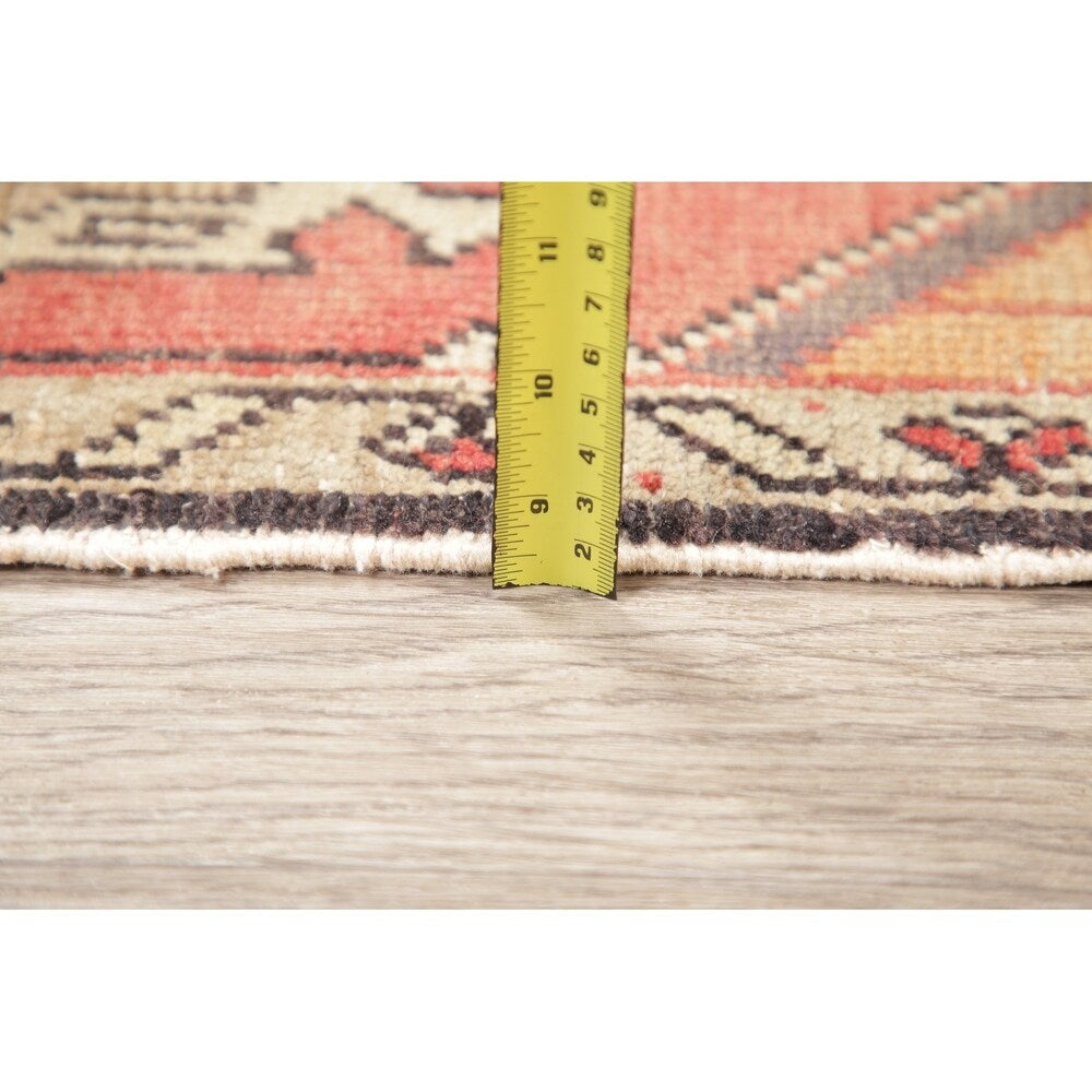 Vintage Oushak Traditional Oriental Hand Knotted Wool Turkish Area Rug - 2'10''x 1'8''